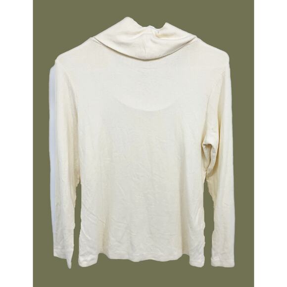 Talbots Cowl Sweater Top White Pullover Long Sleeve Cozy Size S Petite - Picture 2 of 3